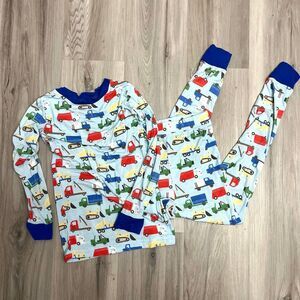 Stitchy Fish PJ Set Boys 5/6 Construction Truck Print Bamboo Snug Fitting